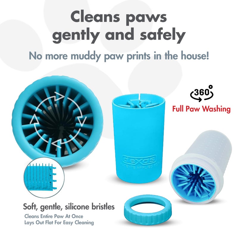 Dexas Petware Mudbuster Portable Dog Paw Cleaner (Blue, Medium) - Image 2