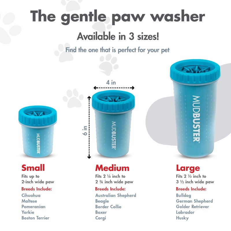 Dexas Petware Mudbuster Portable Dog Paw Cleaner (Blue, Medium) - Image 3