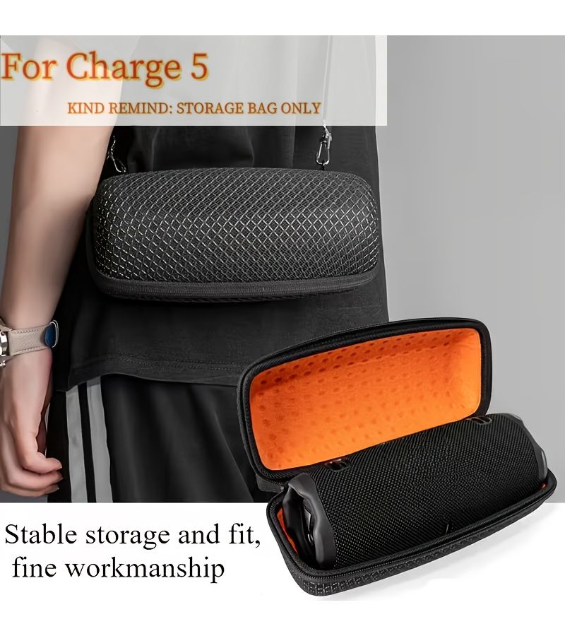 Durable Eva Speaker Storage Bag 1pc With Shoulder Strap For Jbl Charge 5 - Image 3