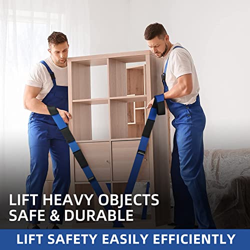 Ytonet Moving Straps, 2-Person Lifting and Moving System with 12 Comfortable Thickened Sponge Pads, Lifting Straps for Move Furniture, Appliances, Heavy Objects up to 800 lbs, Wire Rope Slings Blue - Image 5