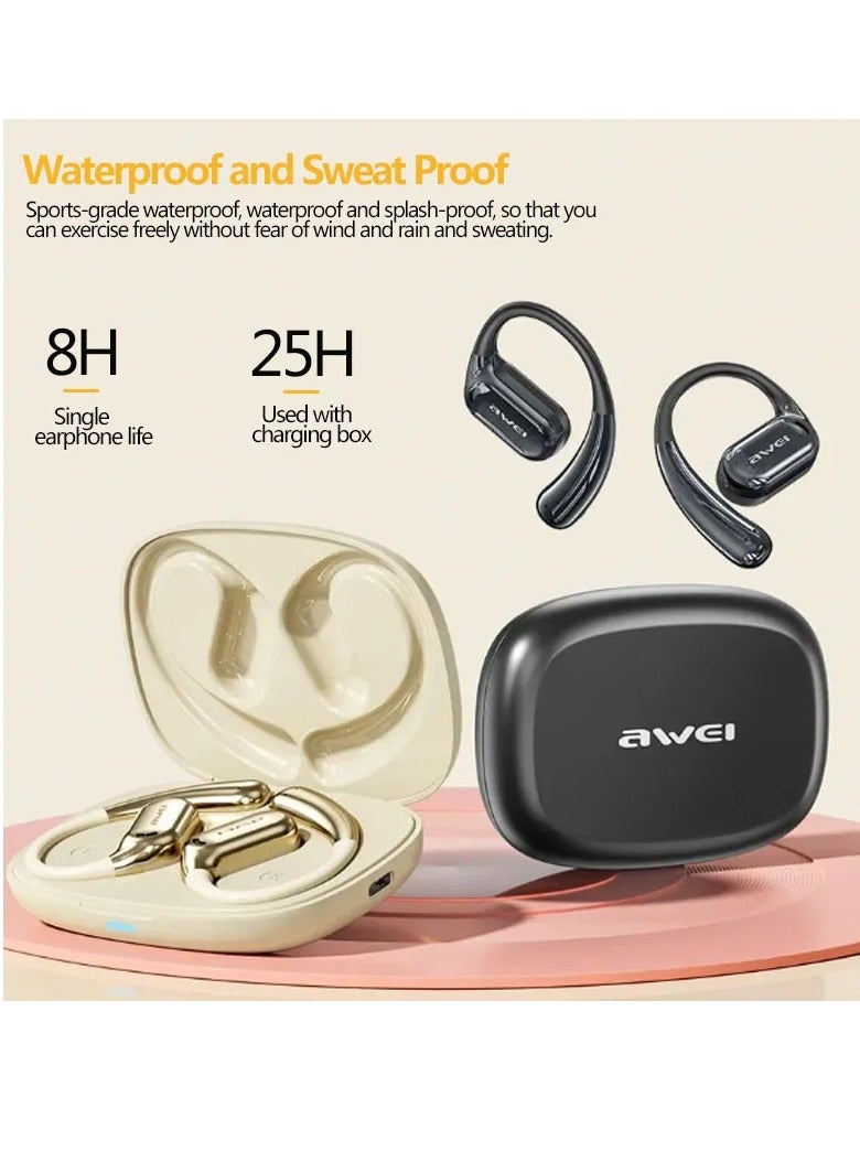 Awei TZ8, Bluetooth V5.3 Stereo Earphones with Charging Case, Long Battery Life, and 110dB Sensitivity Black - Image 5