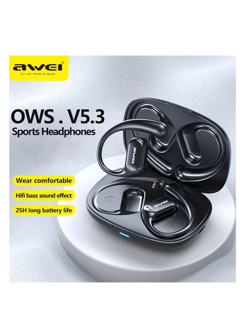 Awei TZ8, Bluetooth V5.3 Stereo Earphones with Charging Case, Long Battery Life, and 110dB Sensitivity Black - Image 4