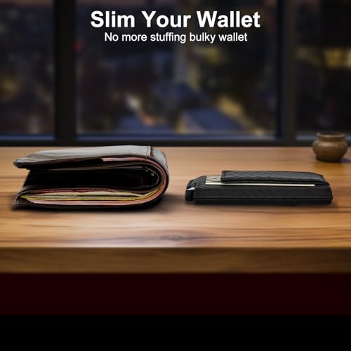 Dinghao RFID Blocking Slim Money Clip Aluminum Wallet Minimalist Automatic Pop-up Card Case (carbon fiberblack) - Image 5