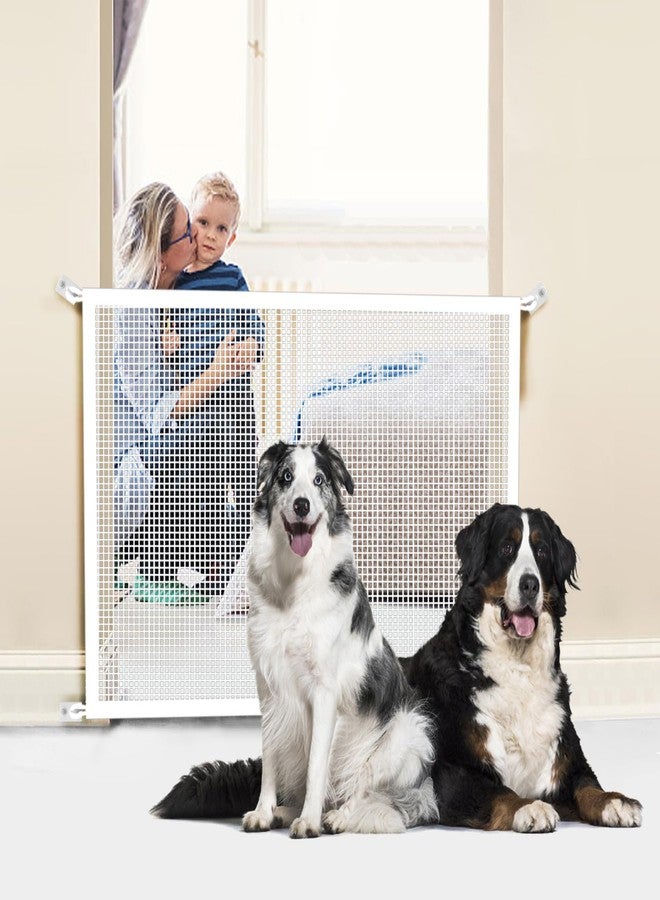 Cupount Mesh Baby & Dog Gate – Fits Openings Up to 36'' Wide, 30'' Tall – Indoor Safety Pet Gate for Stairs & Doorways (White, 30" H x 38" W) - Image 2