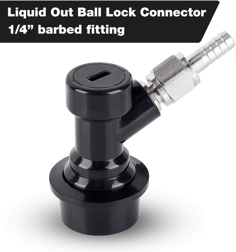 Ferroday Ball Lock Keg Fittings Disconnect Ball Lock Connector for Corny Keg Ball Lock Connectors 5/16” Gas 1/4” Liquid Barb Stainless Swivel Nuts for Corny Keg Parts for Corny Keg Connectors - MFL - Image 4