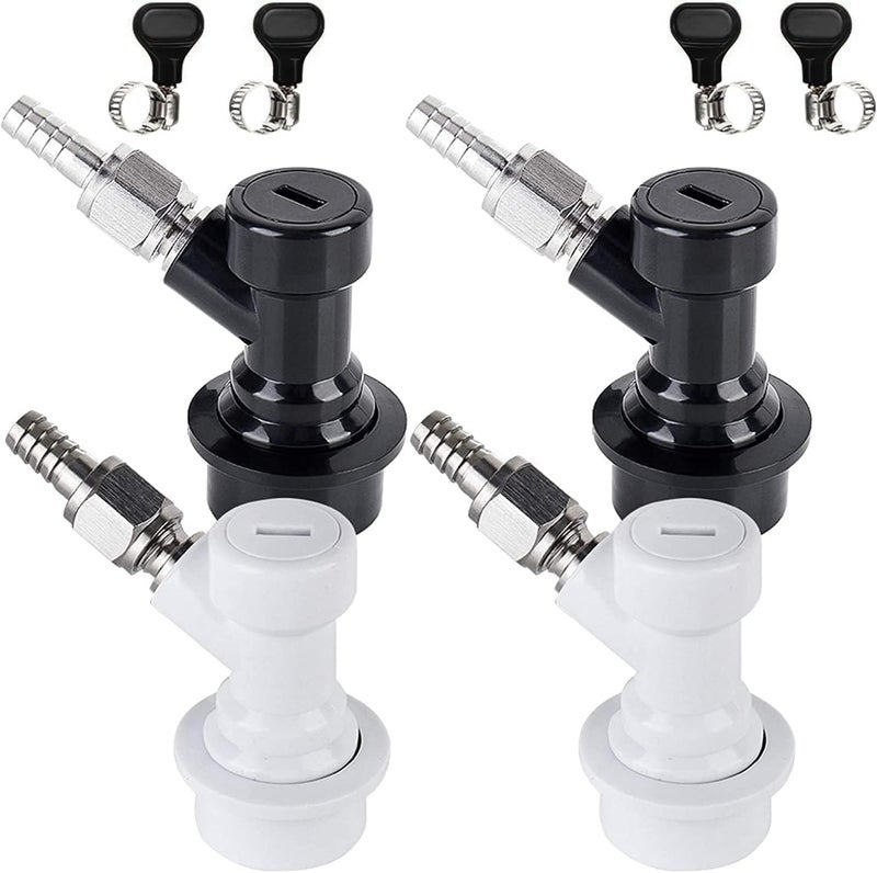 Ferroday Ball Lock Keg Fittings Disconnect Ball Lock Connector for Corny Keg Ball Lock Connectors 5/16” Gas 1/4” Liquid Barb Stainless Swivel Nuts for Corny Keg Parts for Corny Keg Connectors - MFL - Image 1