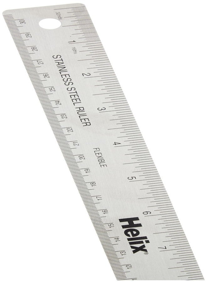 Maped Helix - Flexible Stainless Steel Non Skid Ruler 12 Inch/30cm - Crafting & Construction Measurement - Precision & Stability - Durable & Rust-Resistant Design - Image 3