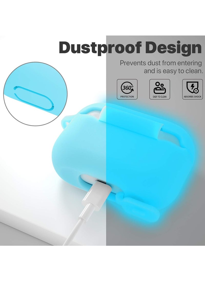 wexon Protective Shockproof Silicone Case Cover for Apple AirPods pro 1l2 Generation Light Cyan  - Image 3