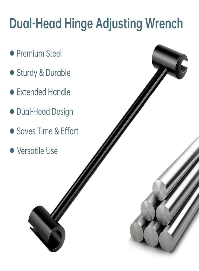 توموروتيك مفتاح ضبط المفصلة من Tomorotec ثنائي الطرف 14 مم 18 مم للأبواب المفصلية العامة والسكنية، هيكل فولاذي متين، أداة ضبط فجوات مدمجة للاستخدام المنزلي والمهني - Image 3