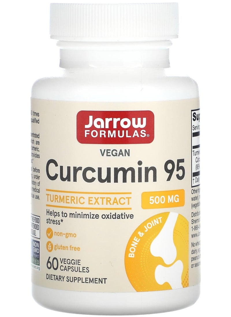 jarrow formulas - Curcumin 95, Turmeric Extract, 500 mg, 60 Veggie Capsules - Image 1