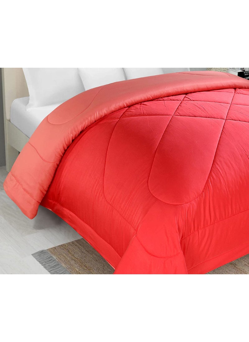 VYBBA VYBBA Premium Comforter Microfiber Reversible AC ComforterBlanket for WinterQuiltDuvet Single Bed King Size Ruby Red Peach Pink 200 GSM  - Image 1