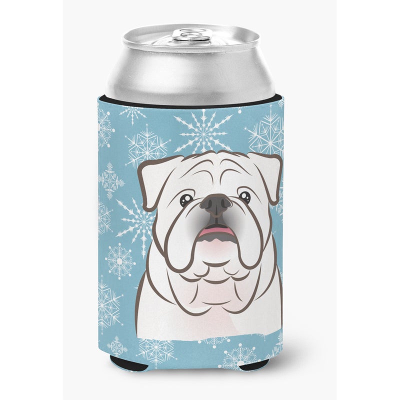 Caroline's Treasures ""Caroline's Treasures Snowflake White English Bulldog Can/Bottle Hugger  Multicolor"" 