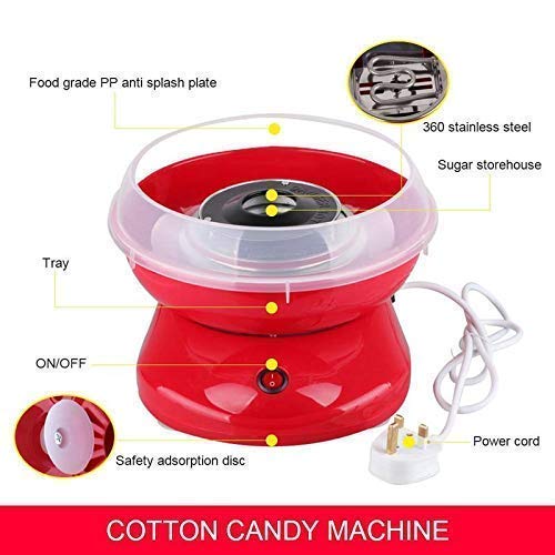 Holy Delight Holy Delight Cotton Candy Maker Machine Electric Sugar Floss Homemade Hard Sugar Free Candy with Splash Guard Sugar Spoon 10 Bamboo Sticks for Kids Carnival Party Kitchen Bakery Snacks  - Image 3