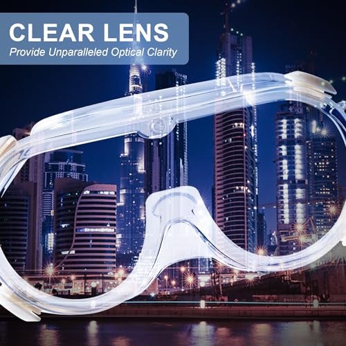 Honmein 2-Pack Safety Goggles, Anti-Fog Lab Goggles, Over Glasses Safety Glasses for Chemistry Lab, Mowing, Woodworking, Painting, Construction, Industrial Use - Image 3