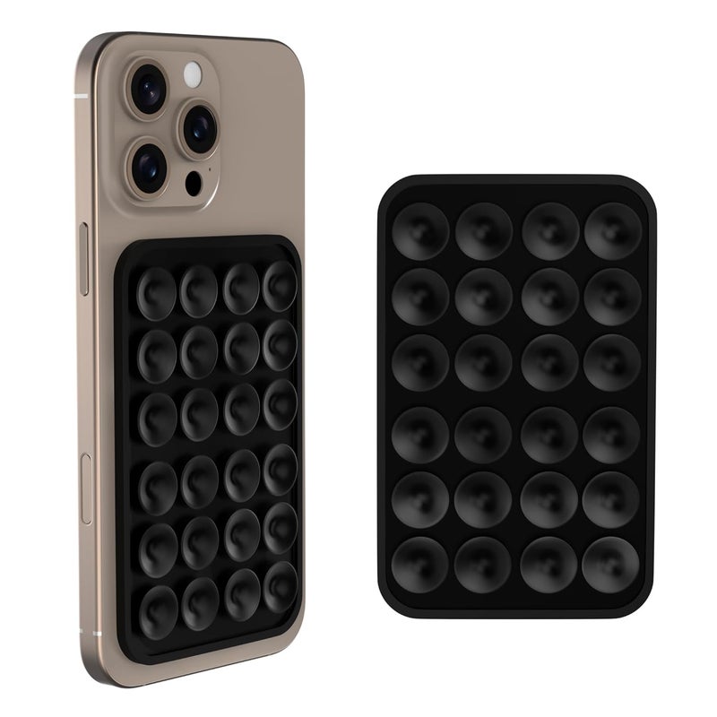 Sounce Suction Phone Case Mount – Ultra-Strong Suction Cup Phone Holder for Secure Grip & Hands-Free Use, Ideal for Vlogging, Selfies, Video Calls & Content Creation (Midnight Mystery Black) - Image 1