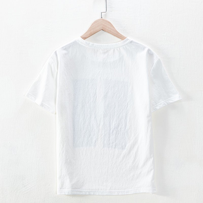 T26050 Spring And Casual White Short-Sleeved Men'S Crewneck Letter Printed T-Shirt Men'S Wear One Piece Hair - Image 3