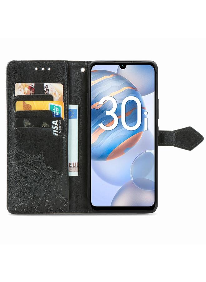 اس-توب جراب هاتف Honor 30i من الجلد المنقوش بزهرة ماندالا - Image 3