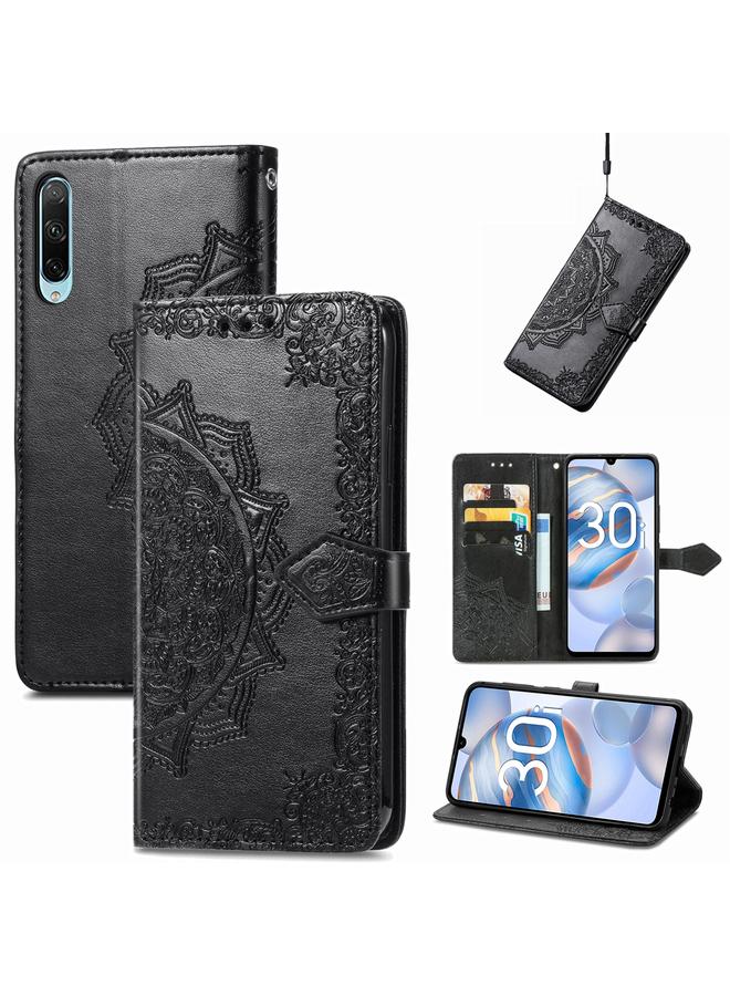 اس-توب جراب هاتف Honor 30i من الجلد المنقوش بزهرة ماندالا - Image 1