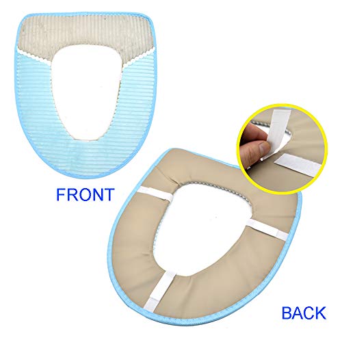 Renashed 4 Pcs Toilet Seat Cover Pad Thicker Washable Toilet Seat Cushion Mat Winter - Image 3