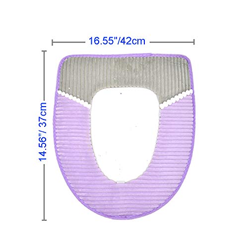 Renashed 4 Pcs Toilet Seat Cover Pad Thicker Washable Toilet Seat Cushion Mat Winter - Image 2