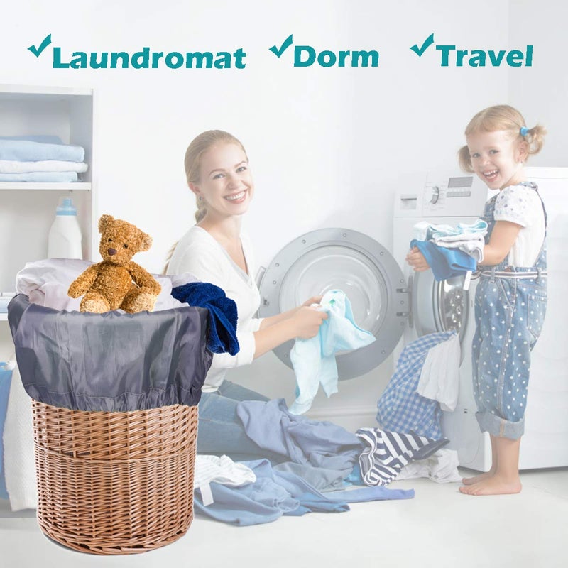 Coomee Heavy Duty Laundry Bag 2 Pack XL Nylon Laundry Bags with Straps, Washable Large Dirty Clothes Organizer with Drawstring Closure, Travel Washing Bag Fit a Laundry Hamper or Basket - Image 5