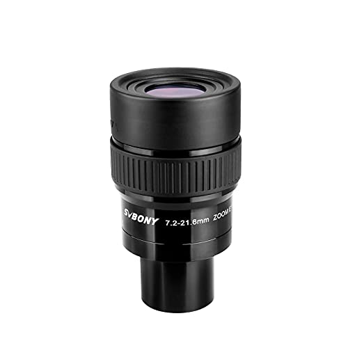 SVBONY SV191 Zoom Eyepiece, Zoom 7.2 to 21.6mm, Telescope Eyepiece 1.25" FMC, 42°-65° FOV, 7 Element 4 Group with Twist-Up eyecups Telescope Accessories for Astronomic Telescope and Spotting Scopes - Image 1