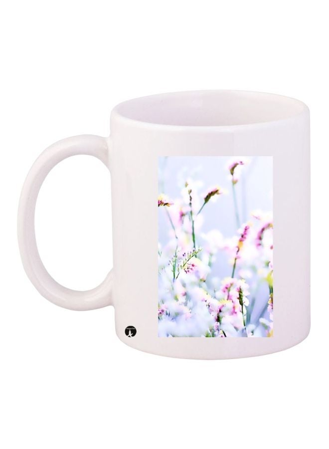 RYN Floral Printed Coffee Mug White/Blue/Green 11ounce