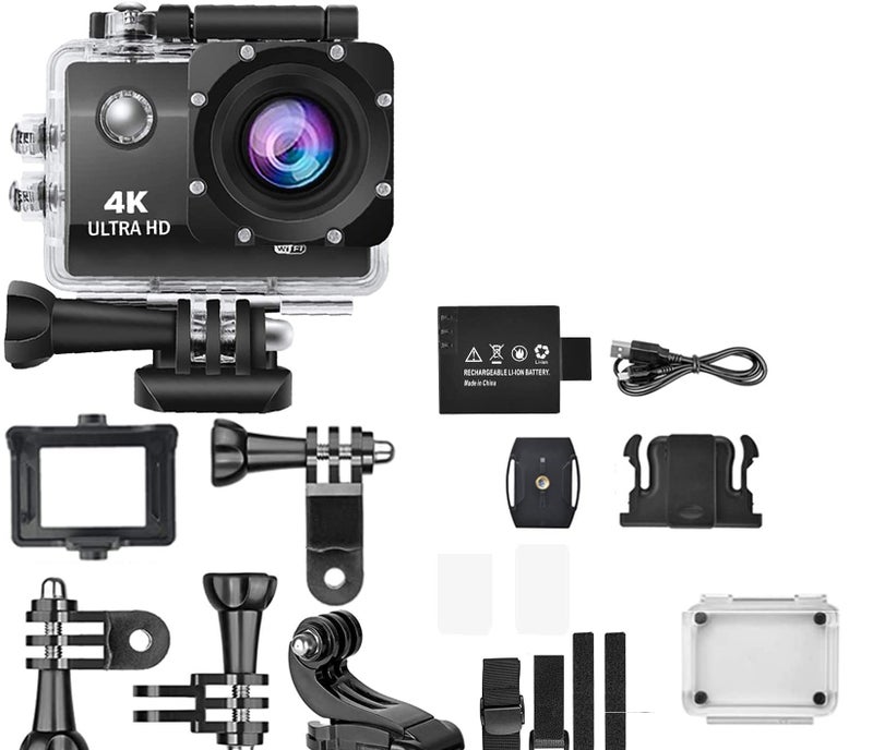AUSHA® 4K 30fps Action Camera withWiFi, 170 Degree Wide Angle, 16 MP Image Resolution CMOS Sensor, 30m Water Resistance - Image 4