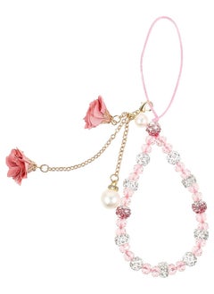 Depend Cell Phone Straps, Creative Crystal Flower Pendant Charm Phone Strap Charm, Non- Slip Phone Lanyard Cute Pocket Keychain Strap For Car Key Purse Phone Decoration Accessories (Pink)  - Image 1