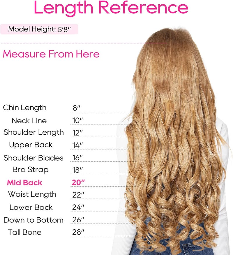 REECHO 20" 1-Pack 3/4 Full Head Curly Wave Clips in on Synthetic Hair Extensions HE008 Hairpieces for Women 5 Clips 4.5 Oz per Piece - Medium Warm Brown - Image 4