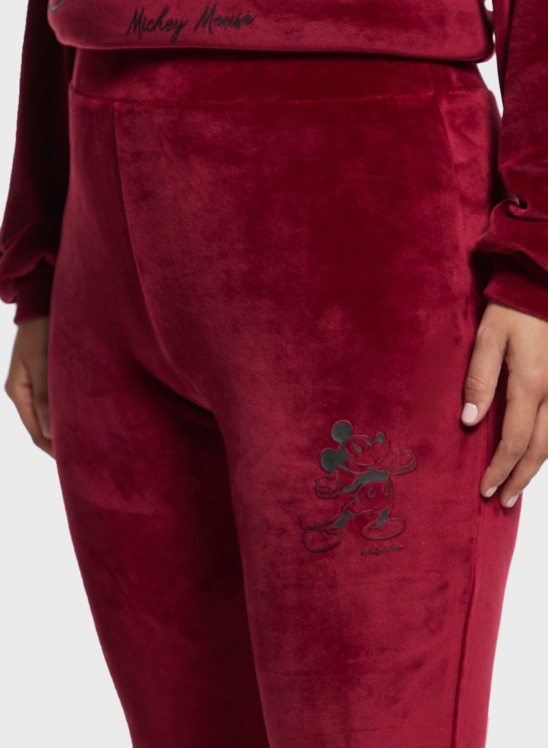 Mickey Mouse Print Sweatpants