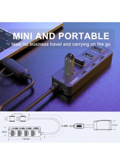 onten USB C Hub,7 Ports USB3.0 to USB-C HUB with a USB C to USB 3.0 Adapter. 3.2ft Cable 4*USB3.0 Ports,3*USB C Ports forThunderbolt 3/4 MacBook Surface Pro and More USB/USB C Devices  - Image 4