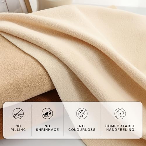 M Mute Touch 12PCS Solid Color Knitted Polar Fleece Fabric | 20''x20'' | Anti Pill Fabric Patchwork Polyester Plush Fleece Cloth for Sewing, Toys, Throw Blankets, PJ Pants, Booties, Eye Mask - Image 3