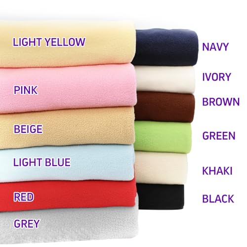M Mute Touch 12PCS Solid Color Knitted Polar Fleece Fabric | 20''x20'' | Anti Pill Fabric Patchwork Polyester Plush Fleece Cloth for Sewing, Toys, Throw Blankets, PJ Pants, Booties, Eye Mask - Image 4