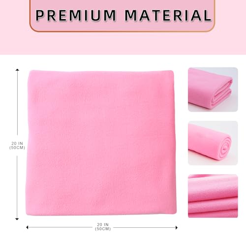 M Mute Touch 12PCS Solid Color Knitted Polar Fleece Fabric | 20''x20'' | Anti Pill Fabric Patchwork Polyester Plush Fleece Cloth for Sewing, Toys, Throw Blankets, PJ Pants, Booties, Eye Mask - Image 5