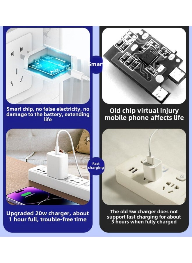 Generic - Applicable To IPhone14 Data Line Apple 8~14 Full Series Charging Line 20W Fast Charging Head PD Flash Charger-Specifications: 5W Charging Head - Image 1