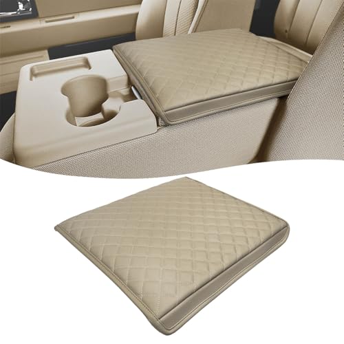 KBH Center Console Armrest Cover for Ford F150 20112014 Jump Seat Only Car Arm Rest Protector Vinyl Leather Trim AntiScratch Beige