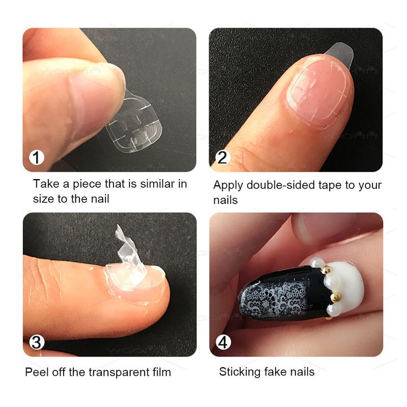 240pcs Nail Adhesive Glue Tapes Nail Tabs Clear DIY Manicure Decoration for Fake Nails Tips - Image 2