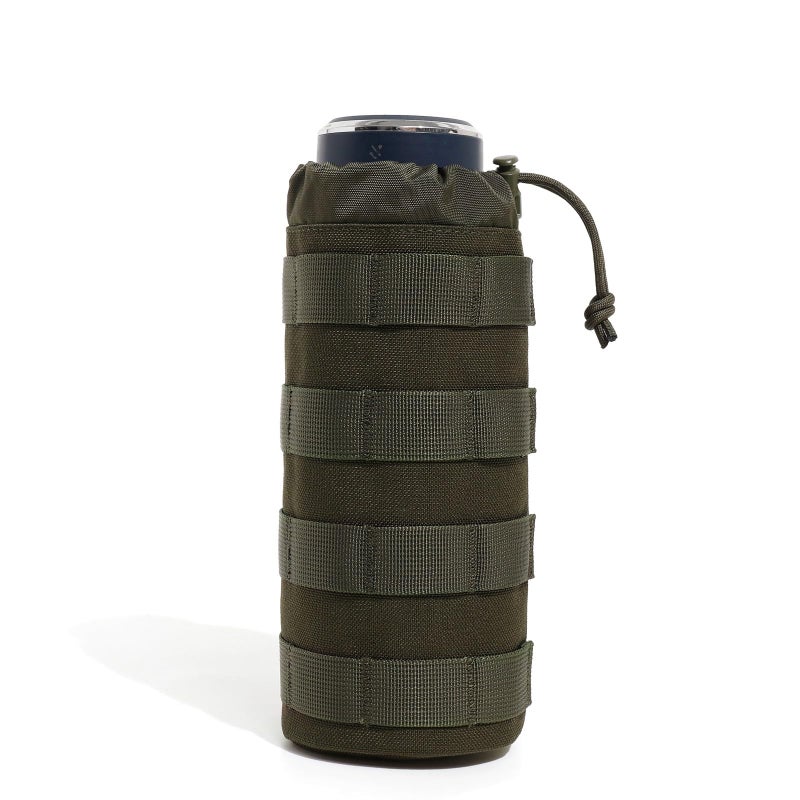 Dotacty MOLLE Water Bottle Holder Tactical Nylon Bottle Pouches Hydration Carrier for Belt/Backpack/Vest/Bike Sports Outdoor Hiking Camping Hunting Fishing (Ranger Green, Inside Diameter: 3 3/4") - Image 3