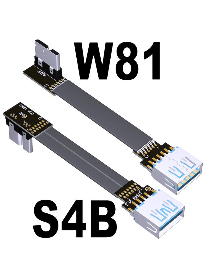 كابل بيانات اتصال Usb3.0 ذكر إلى أنثى مسطح ورقيق من النوع A محول Micro-B Adt-Color: S4b-w81 13p Welding Id-20cm  - Image 1