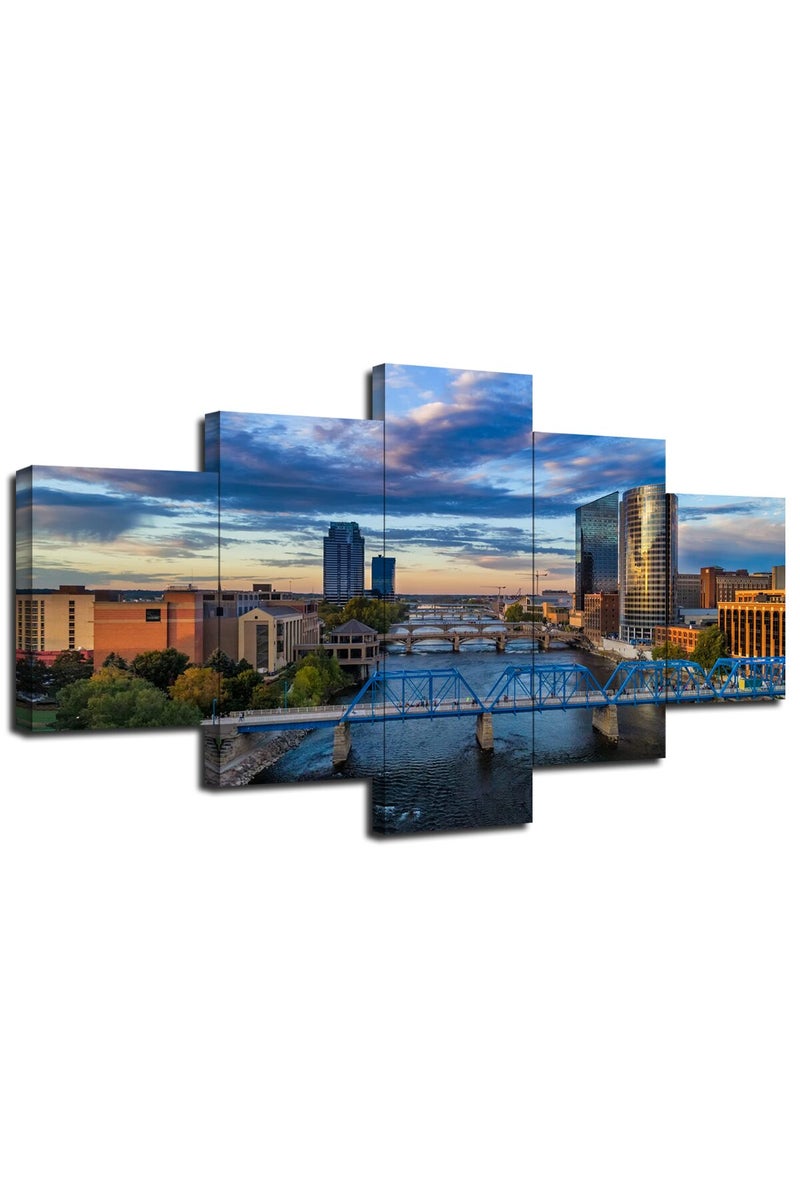 Artbrush Tower Arthur Ravenel Jr. Bridge Wall Art, Canvas Prints Ravenel Bridge Posters Framed - Image 1
