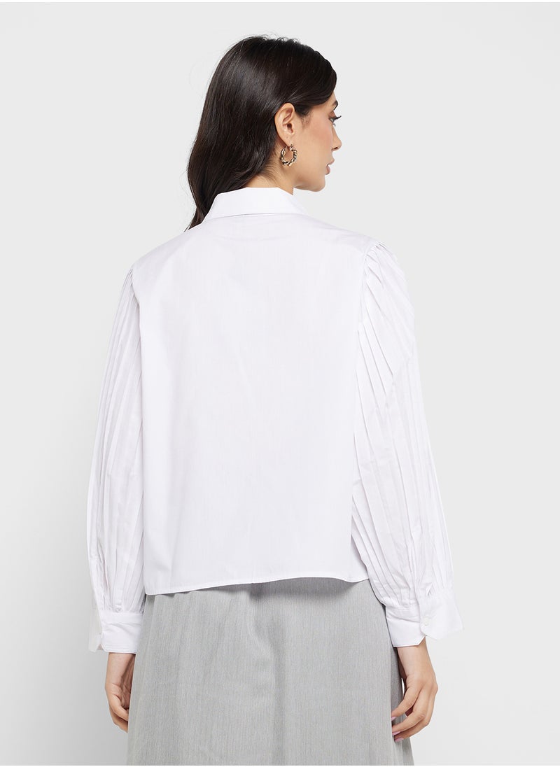 VERO MODA Plisse Button Down Shirt  - Image 2