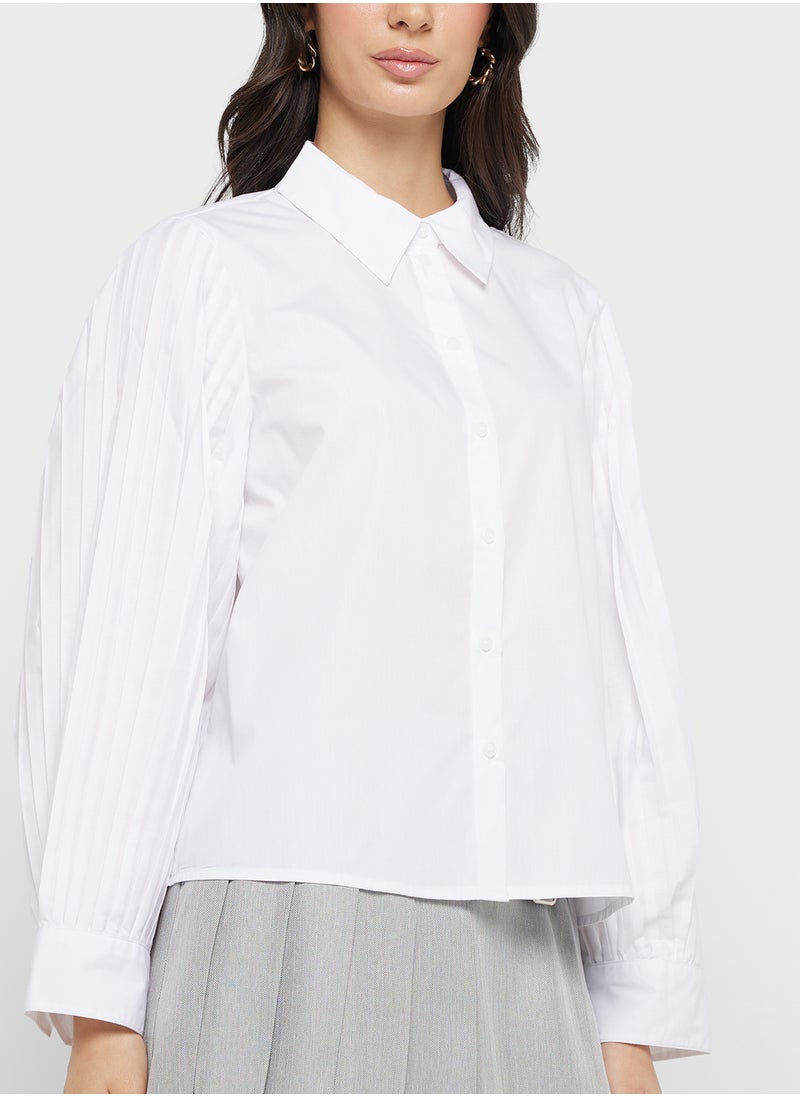 VERO MODA Plisse Button Down Shirt  - Image 3