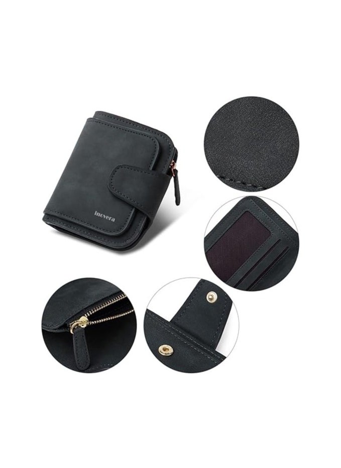 INOVERA (LABEL) Women's Vegan Leather Tri-fold Fashion Card Coin Holder Small Wallet  - Image 5