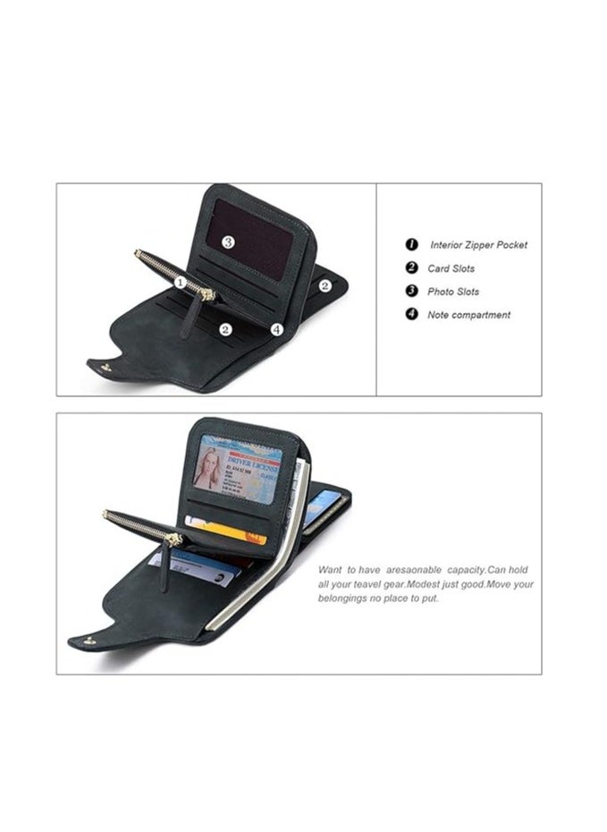 INOVERA (LABEL) Women's Vegan Leather Tri-fold Fashion Card Coin Holder Small Wallet  - Image 3