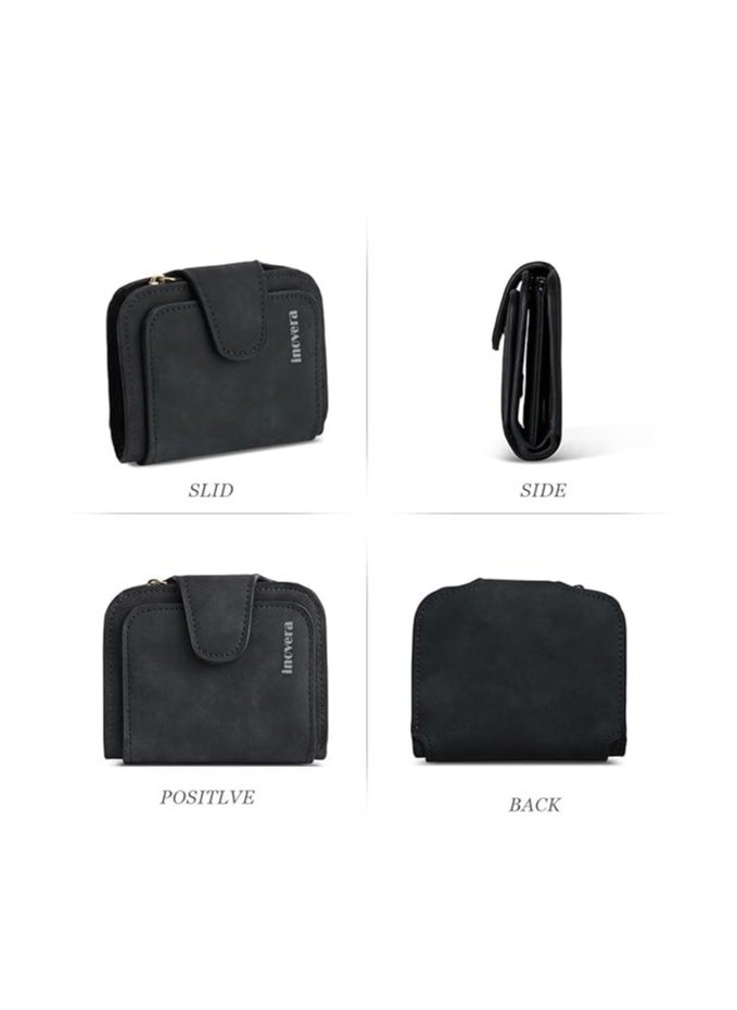INOVERA (LABEL) Women's Vegan Leather Tri-fold Fashion Card Coin Holder Small Wallet  - Image 4
