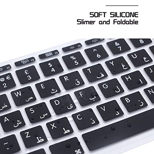 HRH Arabic Language Silicone Keyboard Cover Skin Skin Protector for MacBook Air 11.6 Inch for MacBook 11" A1370 A1465 European/ISO Layout,Black - Image 5