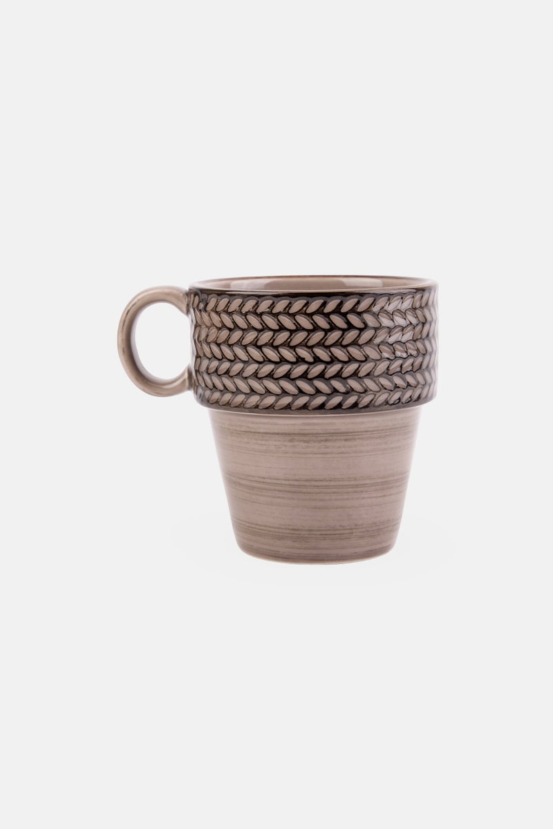 Maser Ceramic Textured Coffee Mug 350 ml, Chocolate  - Image 1