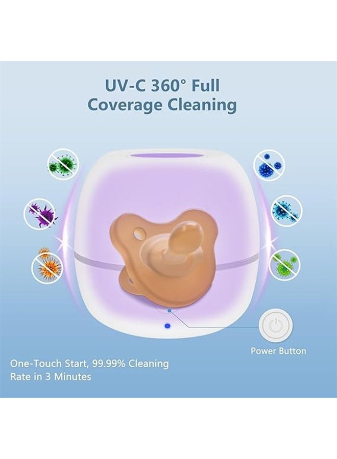 DAKS Portable UV-C Sterilizer Box for Baby Pacifiers, Bottle Nipples, Dentures – USB-C Rechargeable Mini UV Sanitizer with Auto-Clean, 4 UVC Beads, 70 Cycles Battery – Travel-Friendly & BPA-Free - Image 2
