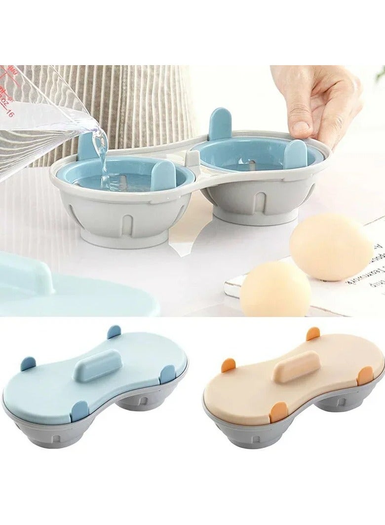 AROAQ Microwave Oven Double Cup Egg Cooker Mold Steamer Manufacturer Steamer Egg Omelet Artifact Cookware Kitchen Gadget  - Image 2